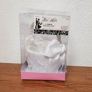 Wedding 7" Tall White Flower Basket by Studio His & Hers - 2010